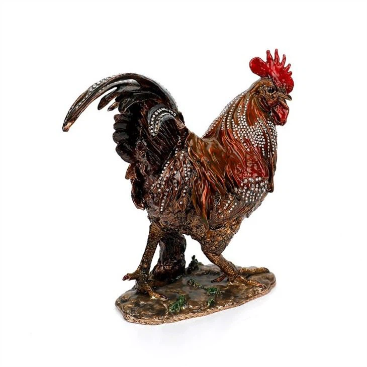 Wholesale Holiday Gifts Home Decoration Chicken Statue Rooster Metal Figurine